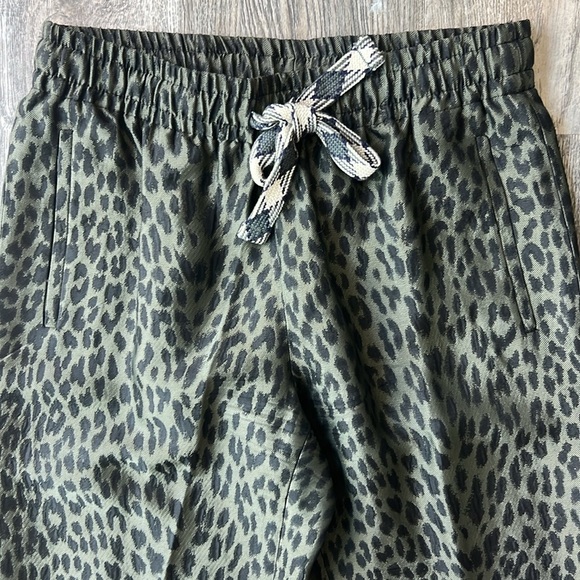 Zadig and Voltaire Pants Green Pomy Leopard Print Pants Size 4 Pull On Style - Picture 5 of 11